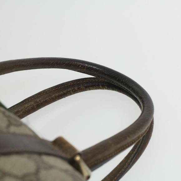 GUCCI Web Sherry Line GG Canvas Boston Bag PVC Leather Beige Green Auth rd4090 - Picture 8 of 16